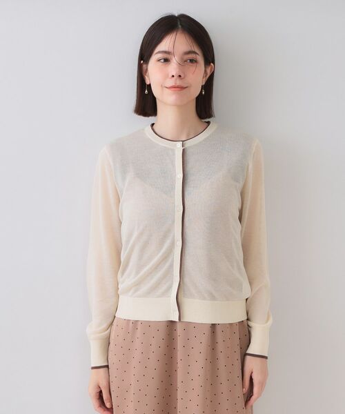 OPAQUE.CLIP / オペーク ドット クリップ カーディガン・ボレロ | 配色シアークルーニットカーディガン【洗濯機洗い可/抗ピル】 | 詳細9