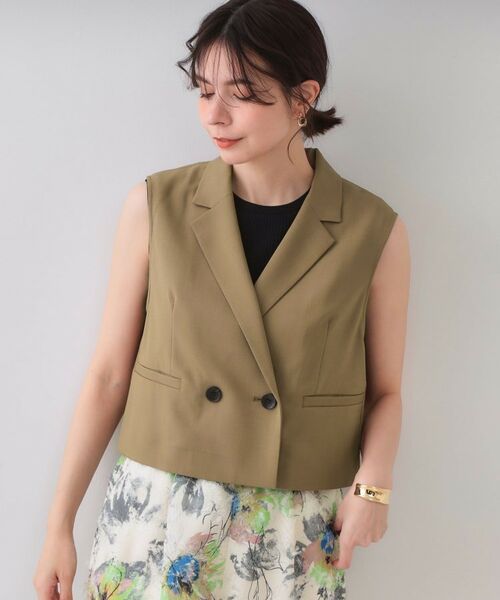 OPAQUE. CLIP/オペーク ドット クリップ ショートテーラードジレ【接触冷感/洗濯機洗い可】 モカブラウン(042) 40(L)