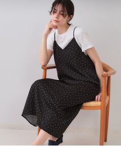 OPAQUE.CLIP / オペーク ドット クリップ ロング・マキシ丈ワンピース | ランダムドット サテンキャミワンピース【洗濯機洗い可】