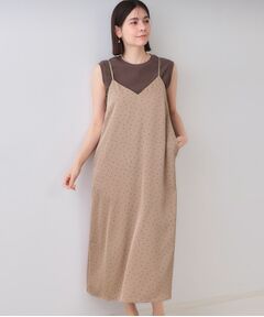 OPAQUE.CLIP / オペーク ドット クリップ ロング・マキシ丈ワンピース | ランダムドット サテンキャミワンピース【洗濯機洗い可】