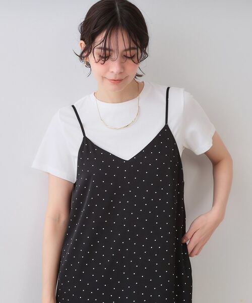 OPAQUE.CLIP / オペーク ドット クリップ ロング・マキシ丈ワンピース | ランダムドット サテンキャミワンピース【洗濯機洗い可】 | 詳細1