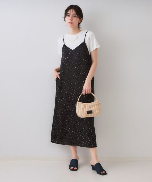 OPAQUE.CLIP / オペーク ドット クリップ ロング・マキシ丈ワンピース | ランダムドット サテンキャミワンピース【洗濯機洗い可】 | 詳細2