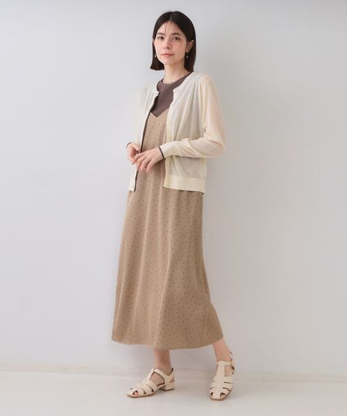 OPAQUE.CLIP / オペーク ドット クリップ ロング・マキシ丈ワンピース | ランダムドット サテンキャミワンピース【洗濯機洗い可】 | 詳細7