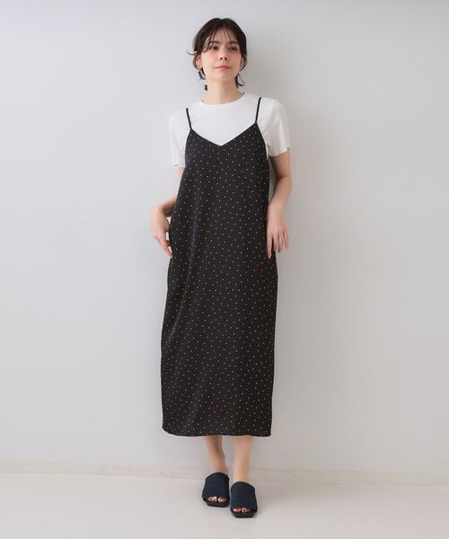 OPAQUE.CLIP / オペーク ドット クリップ ロング・マキシ丈ワンピース | ランダムドット サテンキャミワンピース【洗濯機洗い可】 | 詳細9