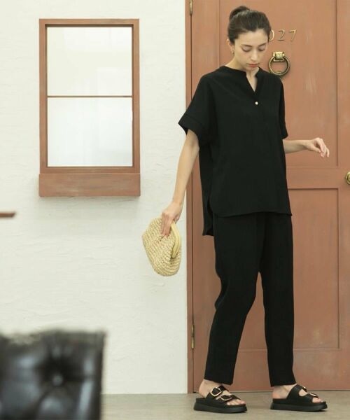 OPAQUE.CLIP / オペーク ドット クリップ パンツ | 《丈が選べる/SS-LLサイズ》美脚ストレッチイージーテーパードパンツ/セットアップ対応【防シワ/洗濯機洗い可/抗ピル】 | 詳細4