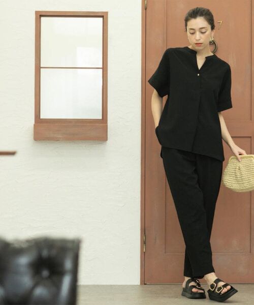 OPAQUE.CLIP / オペーク ドット クリップ パンツ | 《丈が選べる/SS-LLサイズ》美脚ストレッチイージーテーパードパンツ/セットアップ対応【防シワ/洗濯機洗い可/抗ピル】 | 詳細5