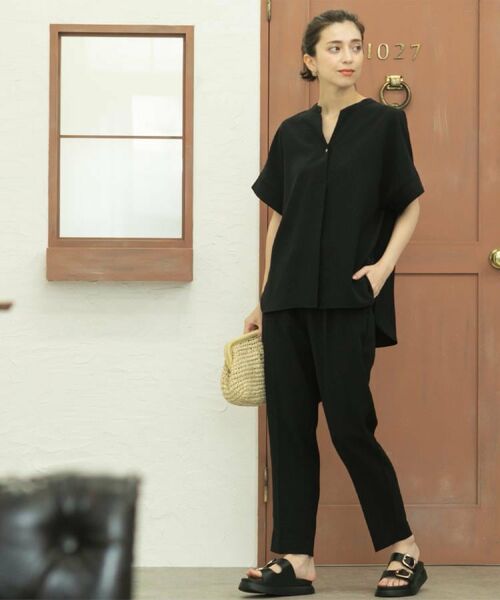 OPAQUE.CLIP / オペーク ドット クリップ パンツ | 《丈が選べる/SS-LLサイズ》美脚ストレッチイージーテーパードパンツ/セットアップ対応【防シワ/洗濯機洗い可/抗ピル】 | 詳細6