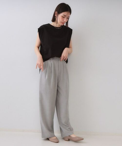 OPAQUE.CLIP / オペーク ドット クリップ パンツ | リネンライクタックワイドパンツ【洗濯機洗い可】 | 詳細2