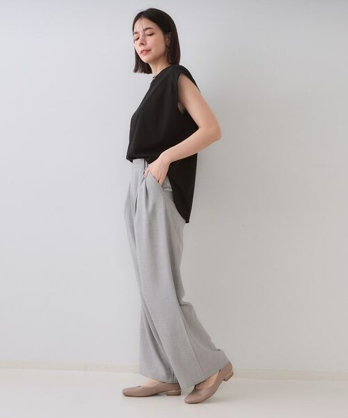 OPAQUE.CLIP / オペーク ドット クリップ パンツ | リネンライクタックワイドパンツ【洗濯機洗い可】 | 詳細3