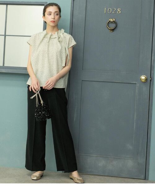 OPAQUE.CLIP / オペーク ドット クリップ パンツ | 《丈が選べる/SS-LLサイズ》美脚ストレッチイージーワイドパンツ/セットアップ対応【防シワ/洗濯機洗い可/抗ピル】 | 詳細1