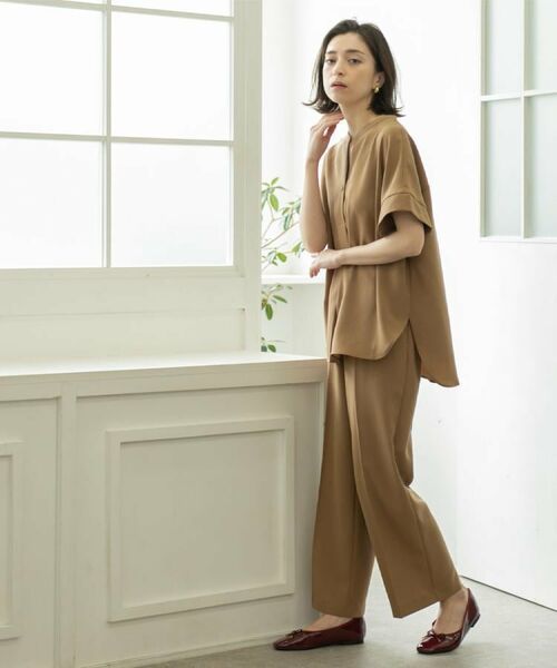 OPAQUE.CLIP / オペーク ドット クリップ パンツ | 《丈が選べる/SS-LLサイズ》美脚ストレッチイージーワイドパンツ/セットアップ対応【防シワ/洗濯機洗い可/抗ピル】 | 詳細10