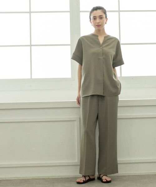 OPAQUE.CLIP / オペーク ドット クリップ パンツ | 《丈が選べる/SS-LLサイズ》美脚ストレッチイージーワイドパンツ/セットアップ対応【防シワ/洗濯機洗い可/抗ピル】 | 詳細17