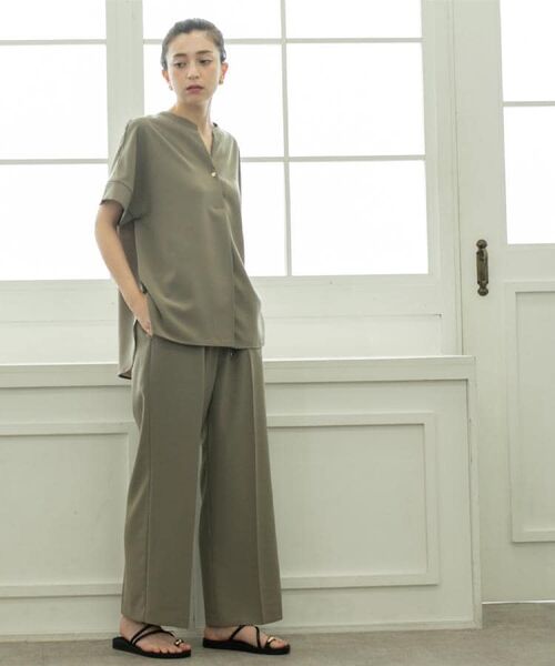 OPAQUE.CLIP / オペーク ドット クリップ パンツ | 《丈が選べる/SS-LLサイズ》美脚ストレッチイージーワイドパンツ/セットアップ対応【防シワ/洗濯機洗い可/抗ピル】 | 詳細18