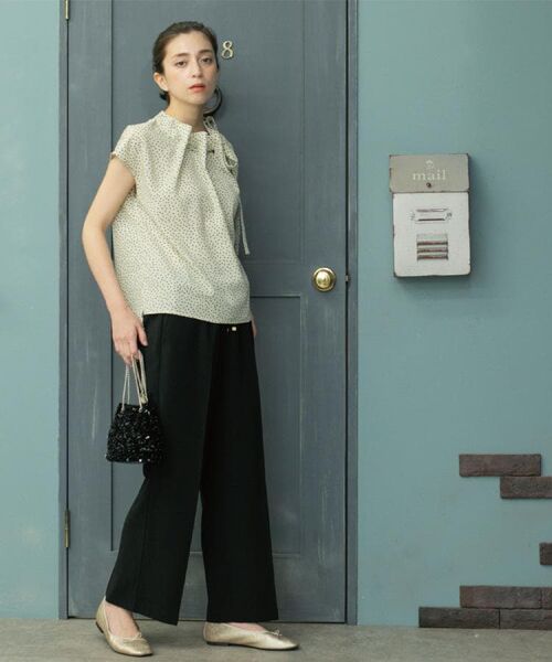 OPAQUE.CLIP / オペーク ドット クリップ パンツ | 《丈が選べる/SS-LLサイズ》美脚ストレッチイージーワイドパンツ/セットアップ対応【防シワ/洗濯機洗い可/抗ピル】 | 詳細2