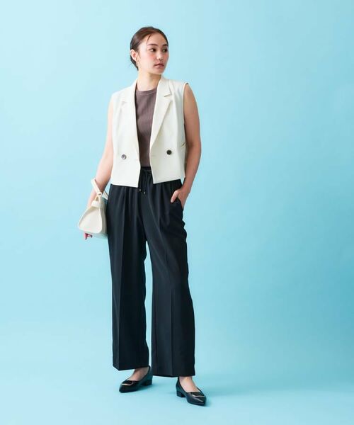 OPAQUE.CLIP / オペーク ドット クリップ パンツ | 《丈が選べる/SS-LLサイズ》美脚ストレッチイージーワイドパンツ/セットアップ対応【防シワ/洗濯機洗い可/抗ピル】 | 詳細25