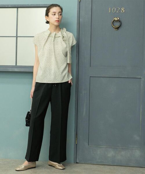 OPAQUE.CLIP / オペーク ドット クリップ パンツ | 《丈が選べる/SS-LLサイズ》美脚ストレッチイージーワイドパンツ/セットアップ対応【防シワ/洗濯機洗い可/抗ピル】 | 詳細4
