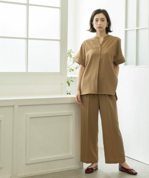 OPAQUE.CLIP / オペーク ドット クリップ パンツ | 《丈が選べる/SS-LLサイズ》美脚ストレッチイージーワイドパンツ/セットアップ対応【防シワ/洗濯機洗い可/抗ピル】 | 詳細9