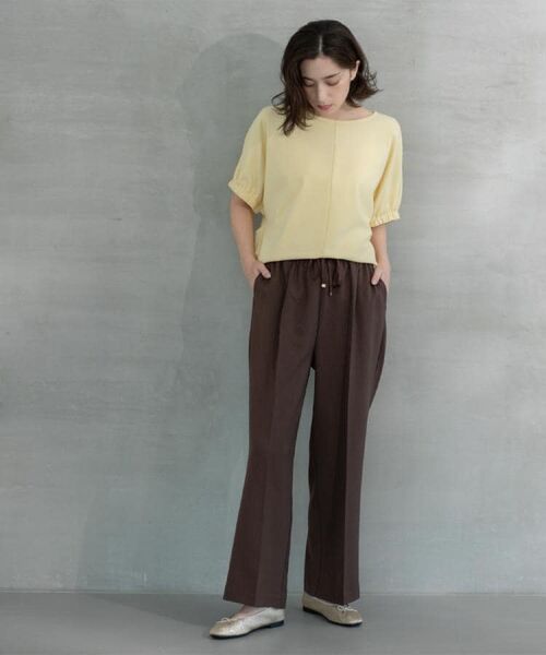 OPAQUE.CLIP / オペーク ドット クリップ パンツ | ラメストライプイージーワイドパンツ/セットアップ可【洗濯機洗い可/防シワ/吸水速乾】 | 詳細11