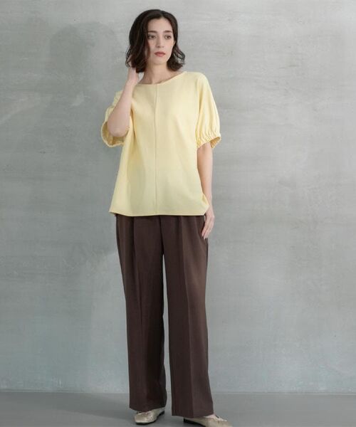 OPAQUE.CLIP / オペーク ドット クリップ パンツ | ラメストライプイージーワイドパンツ/セットアップ可【洗濯機洗い可/防シワ/吸水速乾】 | 詳細13