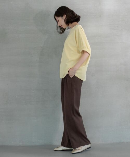 OPAQUE.CLIP / オペーク ドット クリップ パンツ | ラメストライプイージーワイドパンツ/セットアップ可【洗濯機洗い可/防シワ/吸水速乾】 | 詳細14