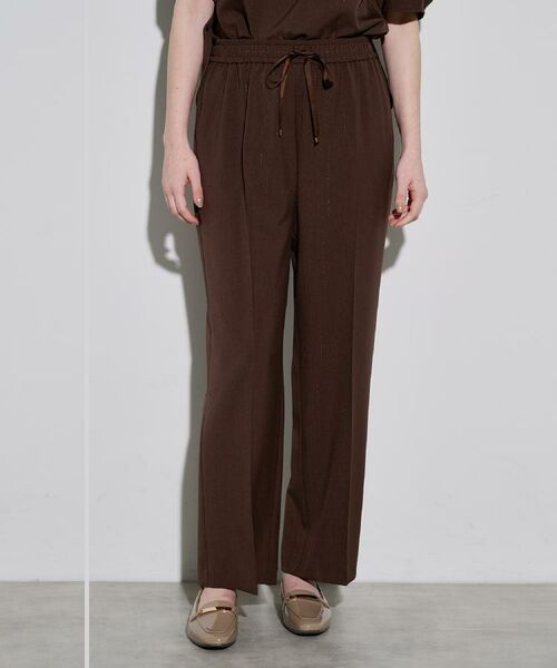 OPAQUE.CLIP / オペーク ドット クリップ パンツ | ラメストライプイージーワイドパンツ/セットアップ可【洗濯機洗い可/防シワ/吸水速乾】 | 詳細16