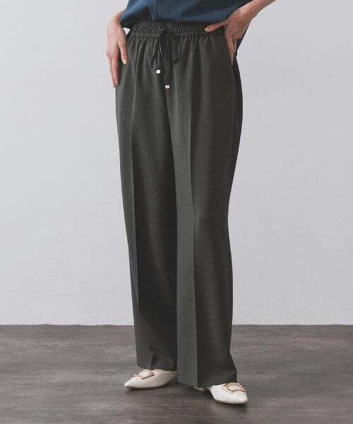 OPAQUE.CLIP / オペーク ドット クリップ パンツ | ラメストライプイージーワイドパンツ/セットアップ可【洗濯機洗い可/防シワ/吸水速乾】 | 詳細19