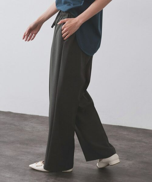 OPAQUE.CLIP / オペーク ドット クリップ パンツ | ラメストライプイージーワイドパンツ/セットアップ可【洗濯機洗い可/防シワ/吸水速乾】 | 詳細20