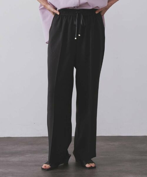 OPAQUE.CLIP / オペーク ドット クリップ パンツ | ラメストライプイージーワイドパンツ/セットアップ可【洗濯機洗い可/防シワ/吸水速乾】 | 詳細24