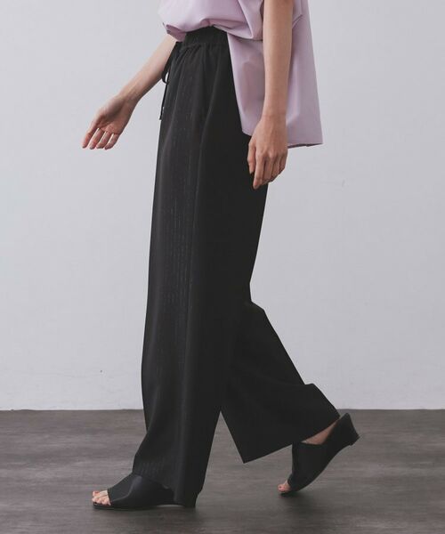 OPAQUE.CLIP / オペーク ドット クリップ パンツ | ラメストライプイージーワイドパンツ/セットアップ可【洗濯機洗い可/防シワ/吸水速乾】 | 詳細25