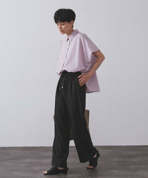 OPAQUE.CLIP / オペーク ドット クリップ パンツ | ラメストライプイージーワイドパンツ/セットアップ可【洗濯機洗い可/防シワ/吸水速乾】 | 詳細27