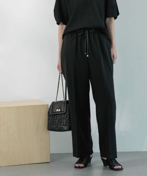 OPAQUE. CLIP/オペーク ドット クリップ ラメストライプイージーワイドパンツ/セットアップ可【洗濯機洗い可/防シワ/吸水速乾】 ブラック(319) 36(S) OPAQUE. CLIP/オペーク ドット クリップ ラメストライプイージーワイドパンツ/セットアップ可【洗濯機洗い可/防シワ/吸水速乾】 ブラック(319) 36(S)