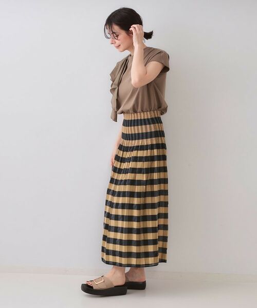 OPAQUE.CLIP / オペーク ドット クリップ ロング・マキシ丈スカート | シャーリングフレアスカート/リバーシブル着用可【洗濯機洗い可】 | 詳細2