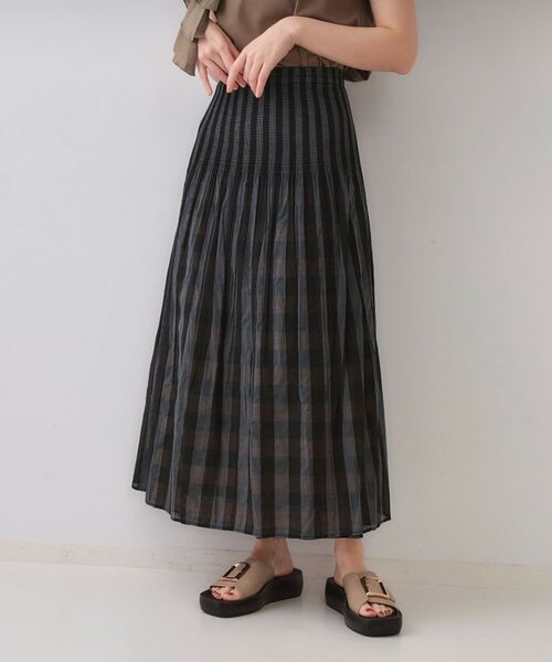 OPAQUE.CLIP / オペーク ドット クリップ ロング・マキシ丈スカート | シャーリングフレアスカート/リバーシブル着用可【洗濯機洗い可】 | 詳細3