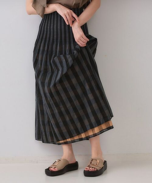 OPAQUE.CLIP / オペーク ドット クリップ ロング・マキシ丈スカート | シャーリングフレアスカート/リバーシブル着用可【洗濯機洗い可】 | 詳細4