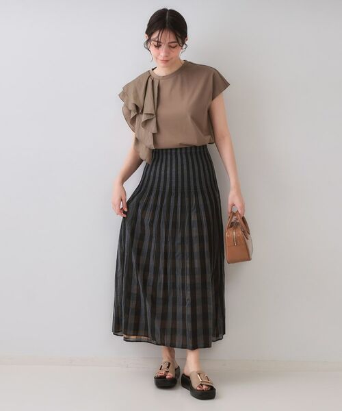 OPAQUE.CLIP / オペーク ドット クリップ ロング・マキシ丈スカート | シャーリングフレアスカート/リバーシブル着用可【洗濯機洗い可】 | 詳細5