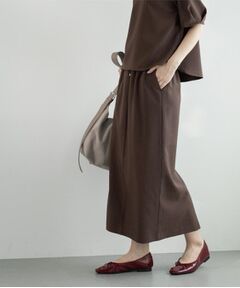 OPAQUE.CLIP / オペーク ドット クリップ ロング・マキシ丈スカート | ラメストライプイージーナロースカート/セットアップ可【洗濯機洗い可/防シワ/吸水速乾】