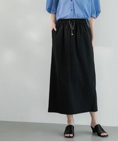 OPAQUE.CLIP / オペーク ドット クリップ ロング・マキシ丈スカート | ラメストライプイージーナロースカート/セットアップ可【洗濯機洗い可/防シワ/吸水速乾】