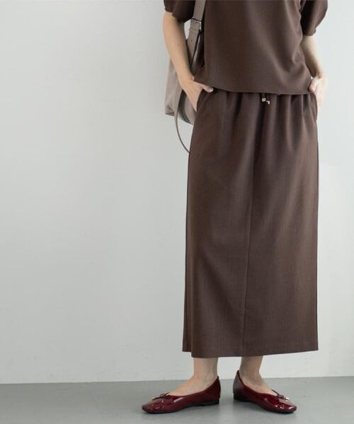 OPAQUE.CLIP / オペーク ドット クリップ ロング・マキシ丈スカート | ラメストライプイージーナロースカート/セットアップ可【洗濯機洗い可/防シワ/吸水速乾】 | 詳細12