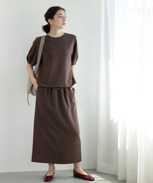 OPAQUE.CLIP / オペーク ドット クリップ ロング・マキシ丈スカート | ラメストライプイージーナロースカート/セットアップ可【洗濯機洗い可/防シワ/吸水速乾】 | 詳細13