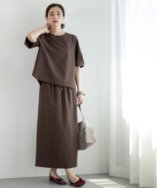 OPAQUE.CLIP / オペーク ドット クリップ ロング・マキシ丈スカート | ラメストライプイージーナロースカート/セットアップ可【洗濯機洗い可/防シワ/吸水速乾】 | 詳細14