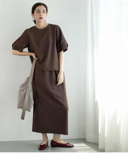 OPAQUE.CLIP / オペーク ドット クリップ ロング・マキシ丈スカート | ラメストライプイージーナロースカート/セットアップ可【洗濯機洗い可/防シワ/吸水速乾】 | 詳細15