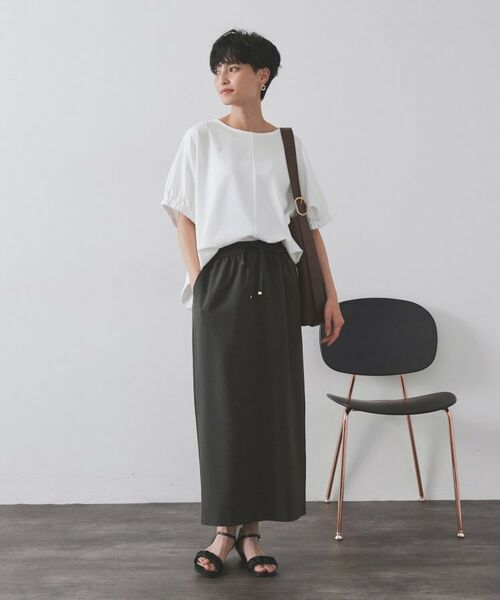 OPAQUE.CLIP / オペーク ドット クリップ ロング・マキシ丈スカート | ラメストライプイージーナロースカート/セットアップ可【洗濯機洗い可/防シワ/吸水速乾】 | 詳細22