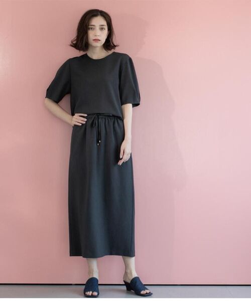 OPAQUE.CLIP / オペーク ドット クリップ ロング・マキシ丈スカート | ラメストライプイージーナロースカート/セットアップ可【洗濯機洗い可/防シワ/吸水速乾】 | 詳細3