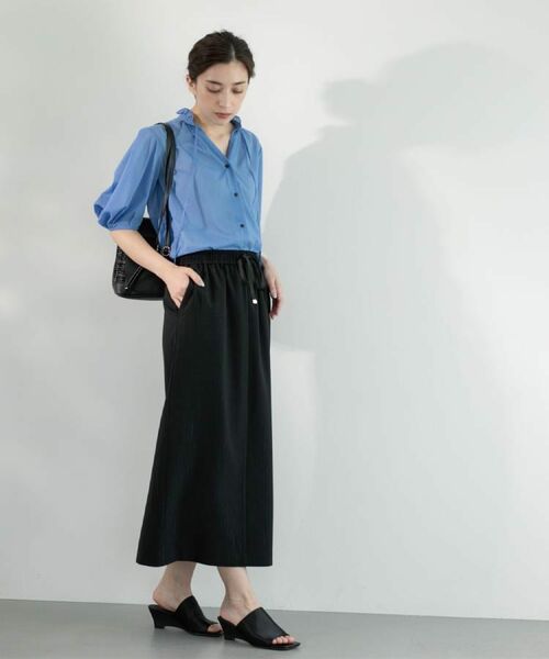 OPAQUE.CLIP / オペーク ドット クリップ ロング・マキシ丈スカート | ラメストライプイージーナロースカート/セットアップ可【洗濯機洗い可/防シワ/吸水速乾】 | 詳細7