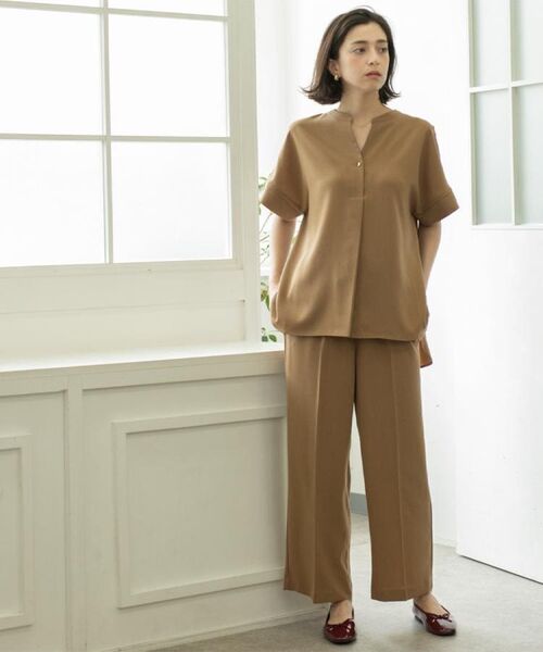 OPAQUE.CLIP / オペーク ドット クリップ シャツ・ブラウス | 《5色展開/SS-LLサイズ》スキッパー金ボタンブラウス/セットアップ対応【防シワ/ストレッチ/洗濯機洗い可】 | 詳細21