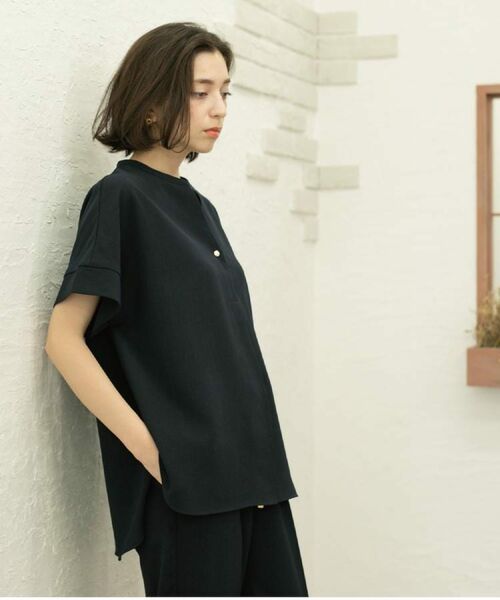 OPAQUE.CLIP / オペーク ドット クリップ シャツ・ブラウス | 《5色展開/SS-LLサイズ》スキッパー金ボタンブラウス/セットアップ対応【防シワ/ストレッチ/洗濯機洗い可】 | 詳細25