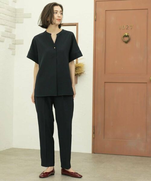 OPAQUE.CLIP / オペーク ドット クリップ シャツ・ブラウス | 《5色展開/SS-LLサイズ》スキッパー金ボタンブラウス/セットアップ対応【防シワ/ストレッチ/洗濯機洗い可】 | 詳細27