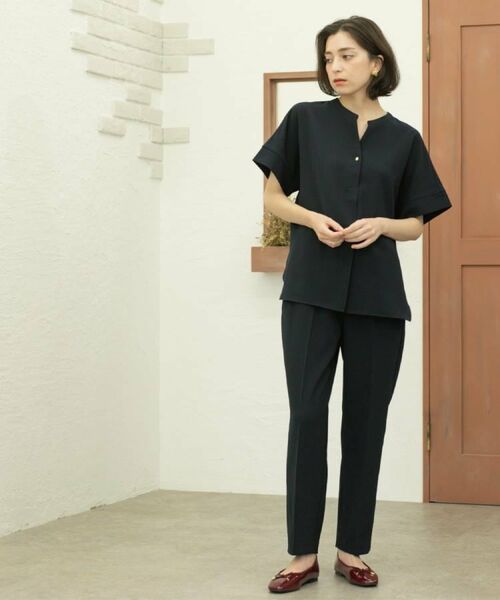 OPAQUE.CLIP / オペーク ドット クリップ シャツ・ブラウス | 《5色展開/SS-LLサイズ》スキッパー金ボタンブラウス/セットアップ対応【防シワ/ストレッチ/洗濯機洗い可】 | 詳細28