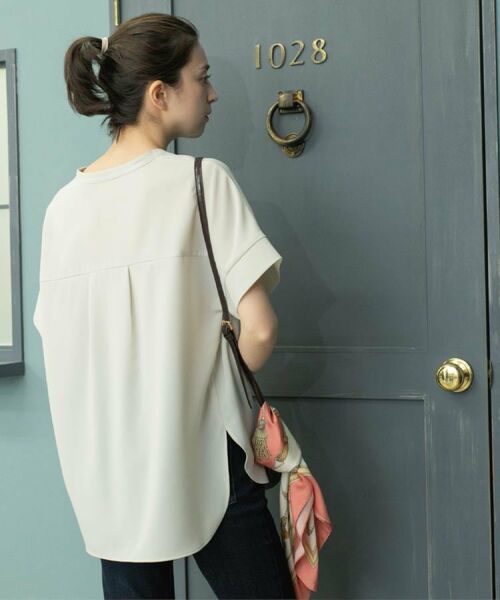 OPAQUE.CLIP / オペーク ドット クリップ シャツ・ブラウス | 《5色展開/SS-LLサイズ》スキッパー金ボタンブラウス/セットアップ対応【防シワ/ストレッチ/洗濯機洗い可】 | 詳細5