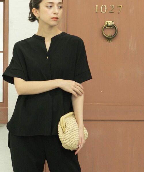 5色展開/SS-LLサイズ》スキッパー金ボタンブラウス/セットアップ